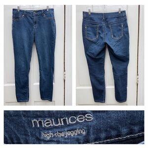 Maurices high rise denim jeans jeggins skinny women's large short